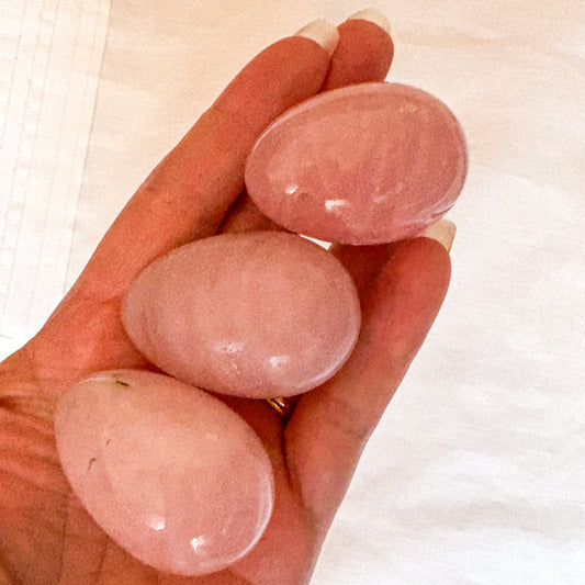 Rose quartz crystal egg