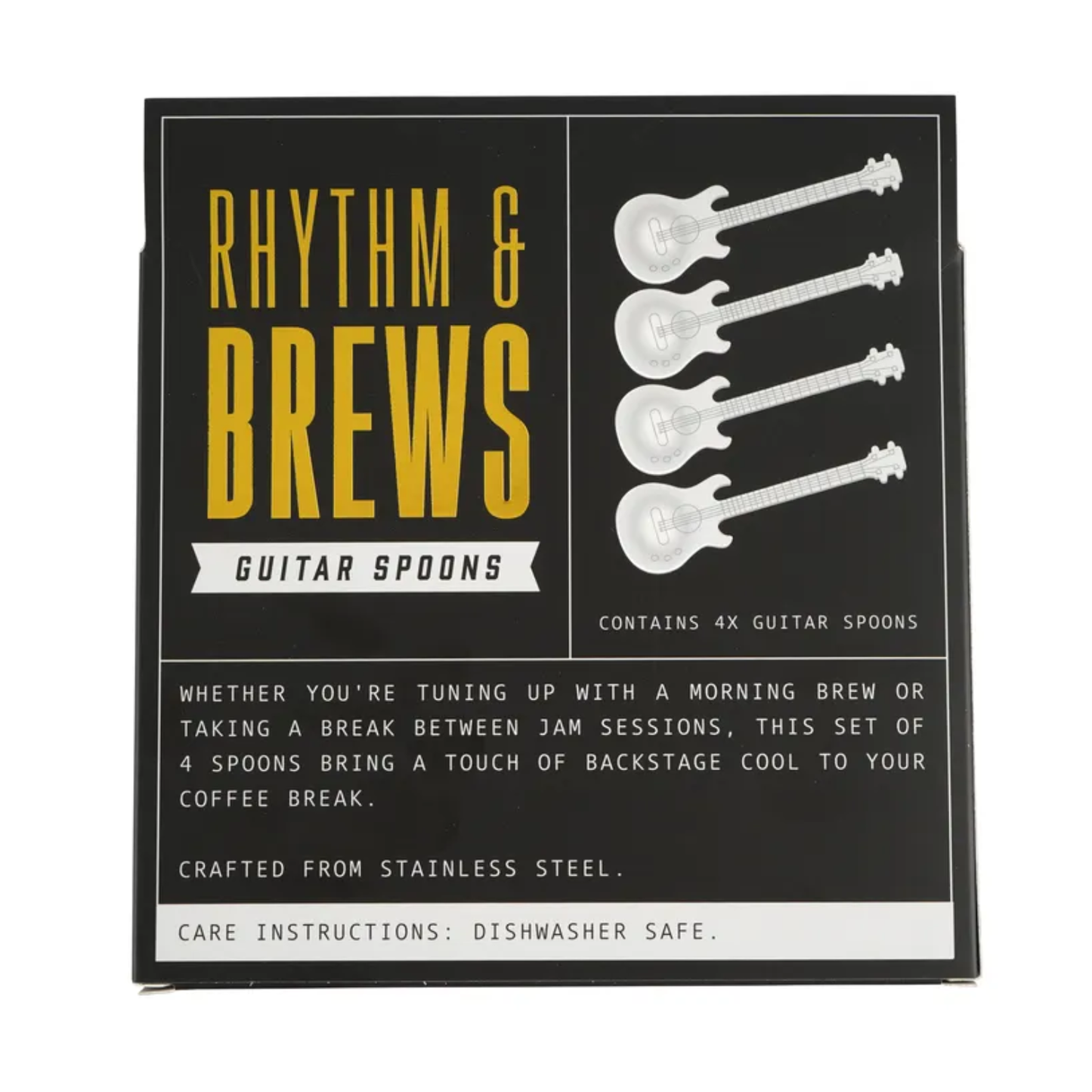 Rock on music guitar spoon set 4