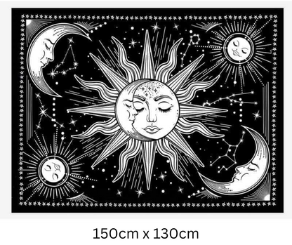 Witchy celestial altar cloth / wall hanging