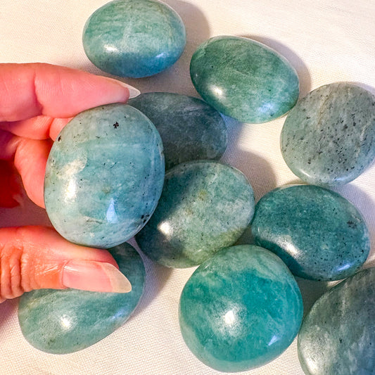 Amazonite crystal palm stone
