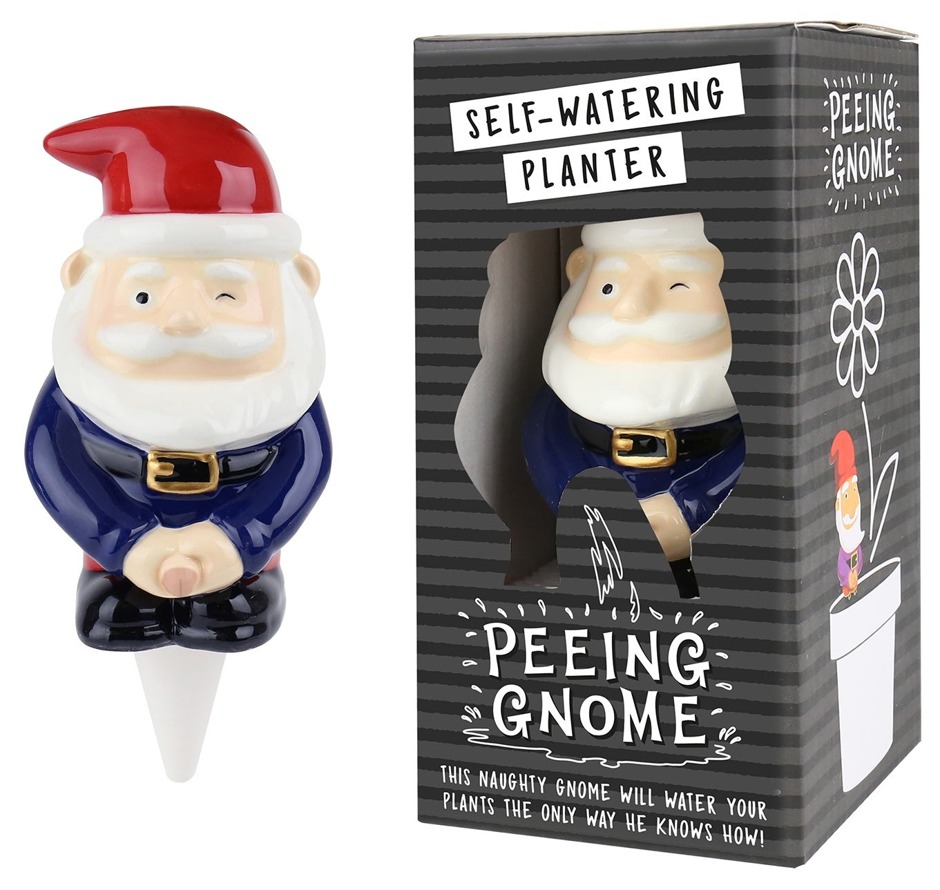 Naughty peeing garden gnome waterer