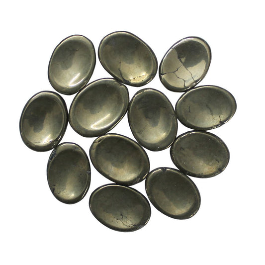 Pyrite with Magnetite crystal Worry Stone