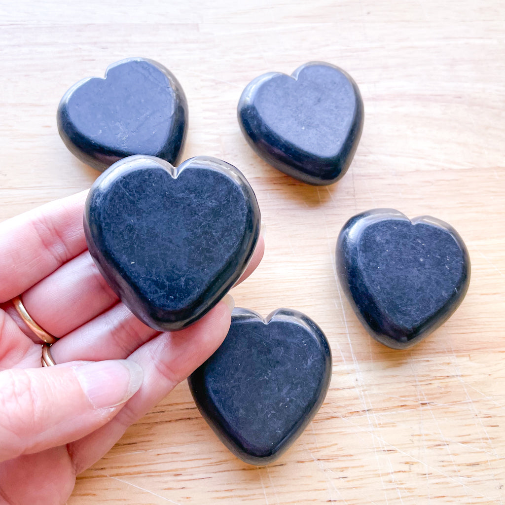 High quality Shungite crystal carved heart