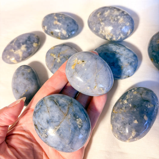 Blue aventurine crystal palm stone