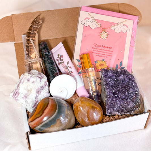 Monthly SUBSCRIPTION MYSTERY BOX - Good vibes & crystals gift box