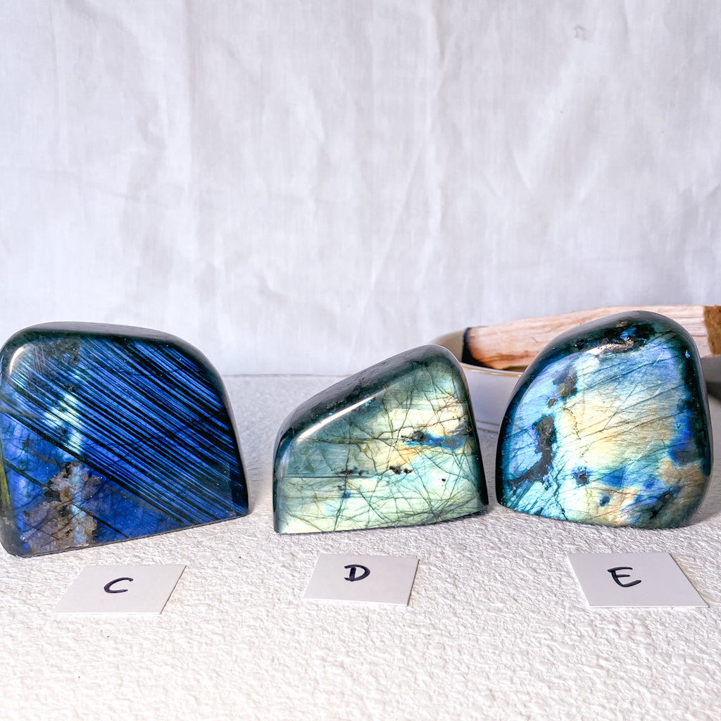 Labradorite crystal high quality flash carved freeform statue