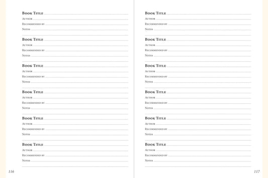 Book lovers record leather journal