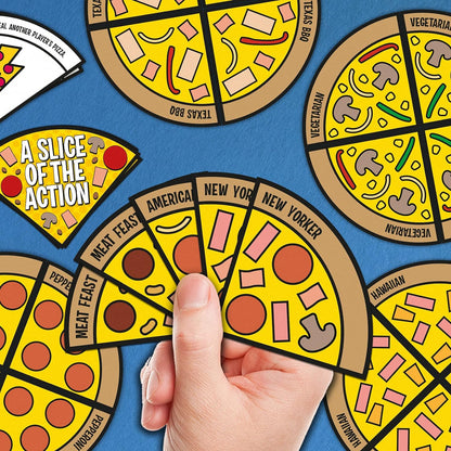 Pizza slices game card set