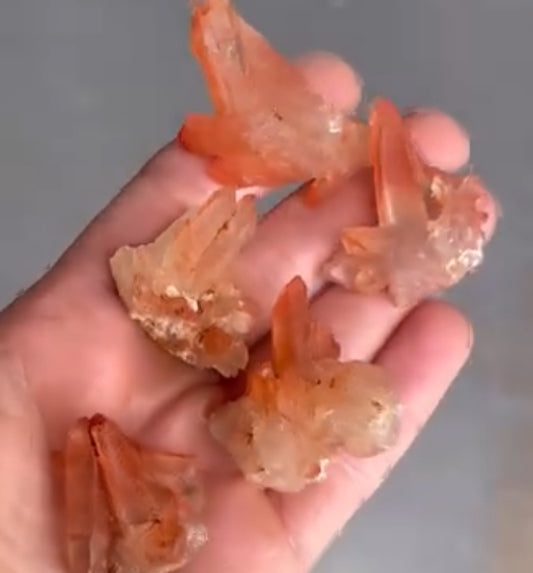 Red / Tangerine quartz crystal cluster