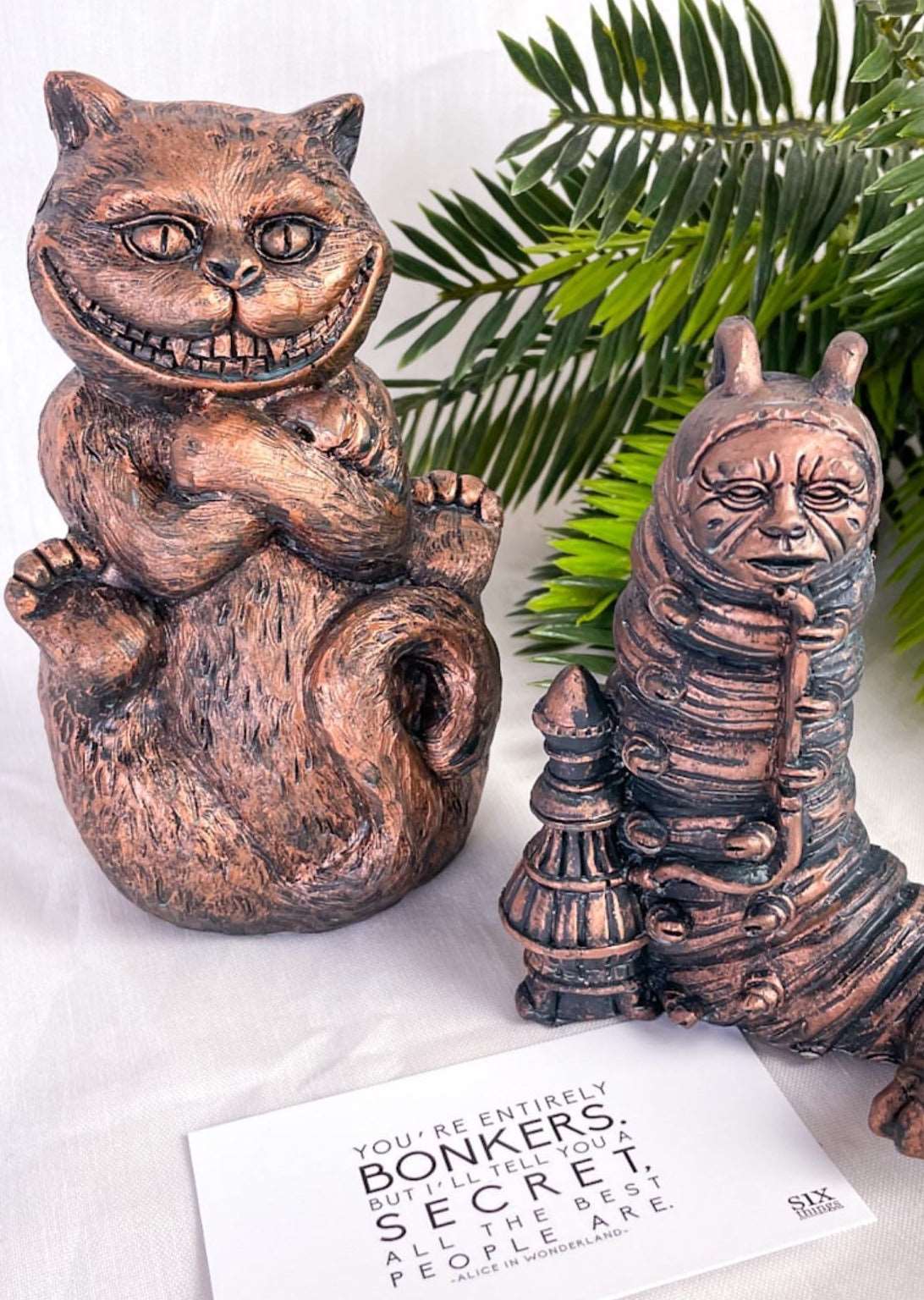 Alice in wonderland Cheshire cat bronze statue