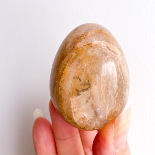 Golden healer quartz crystal polished egg