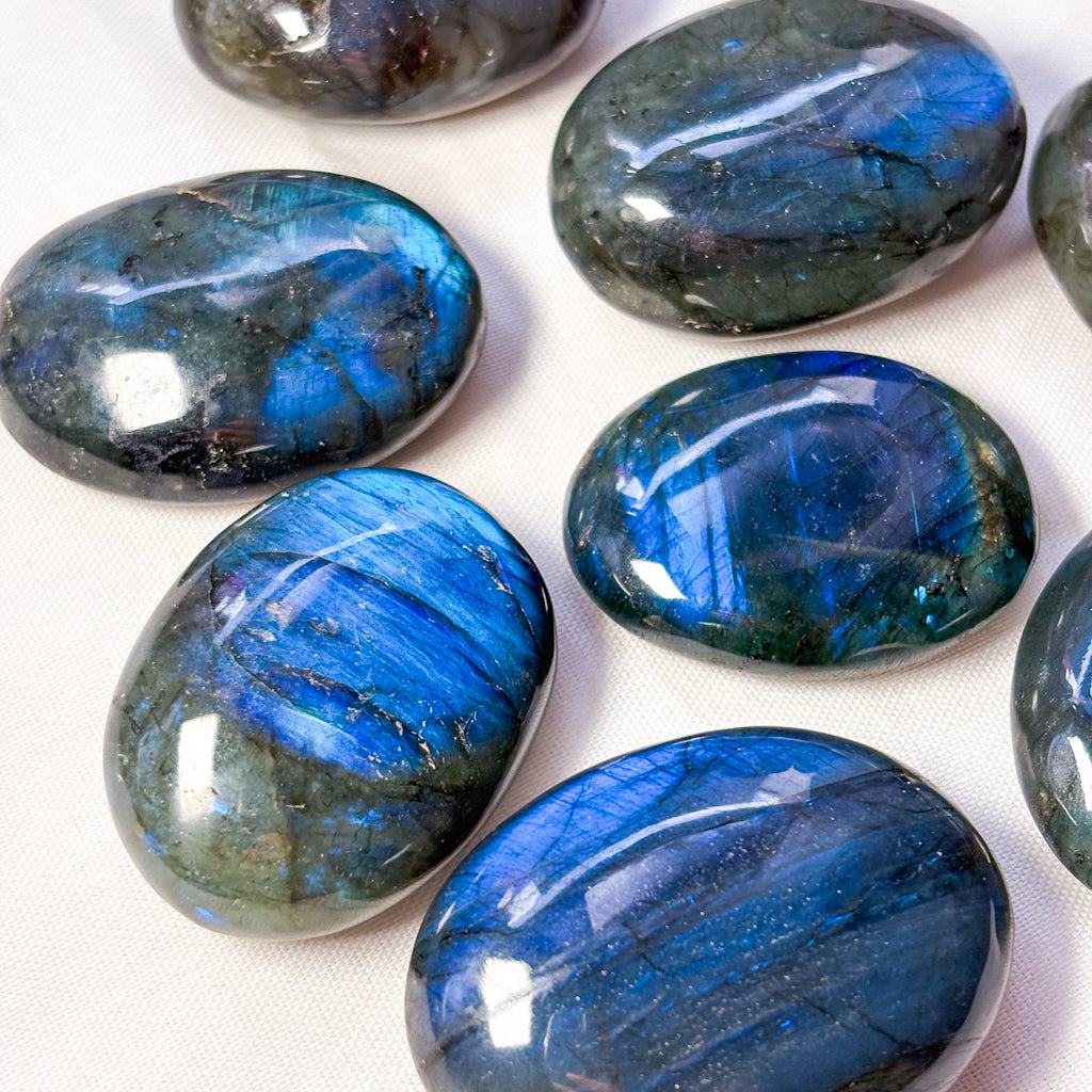 Labradorite crystal polished palm stone