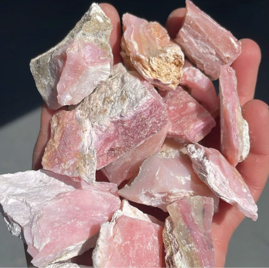 Pink opal crystal rough / raw chunk