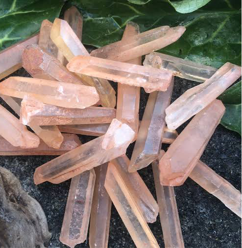 Tangerine quartz crystal rod