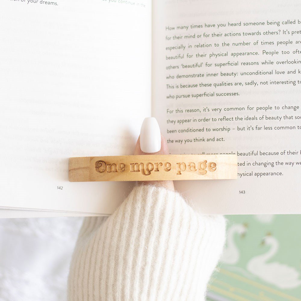 Book worm wooden page holder