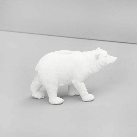 White bear candle holder