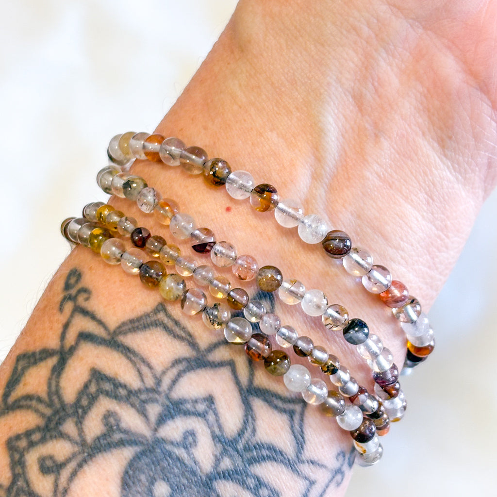 Agate bead crystal bracelet