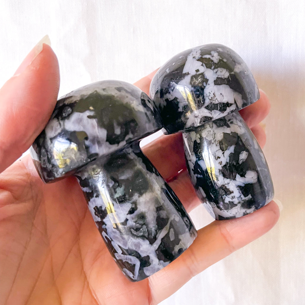 Mystic merlinite Crystal mushroom shaped statue polished stone L