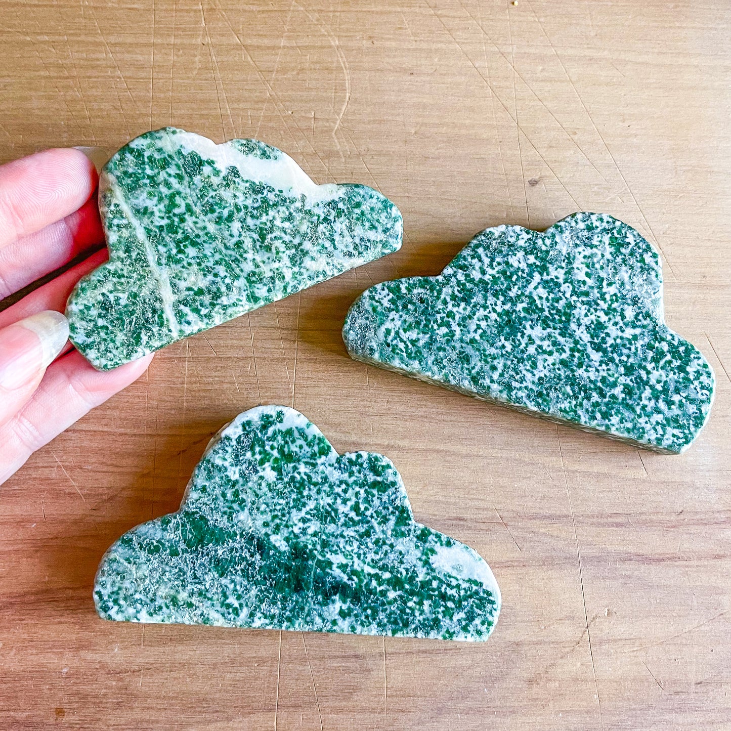 Tree agate crystal cloud polished stone