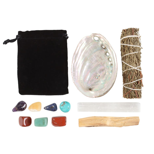 Wellness kit - smudge sticks, shell dish & crystals bundle