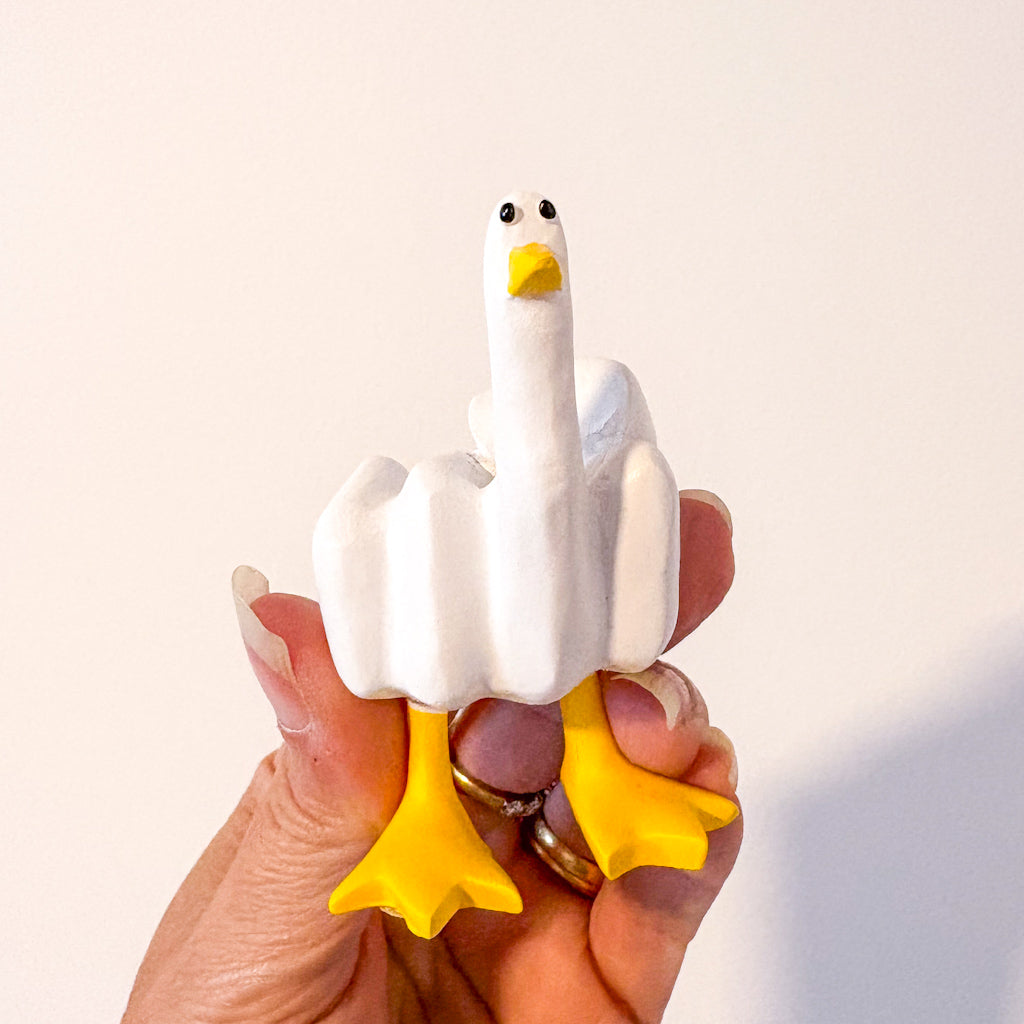 Fuk u rude finger duck off statue