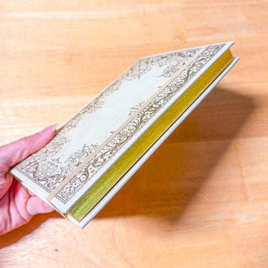 Golden ivory leatherette journal