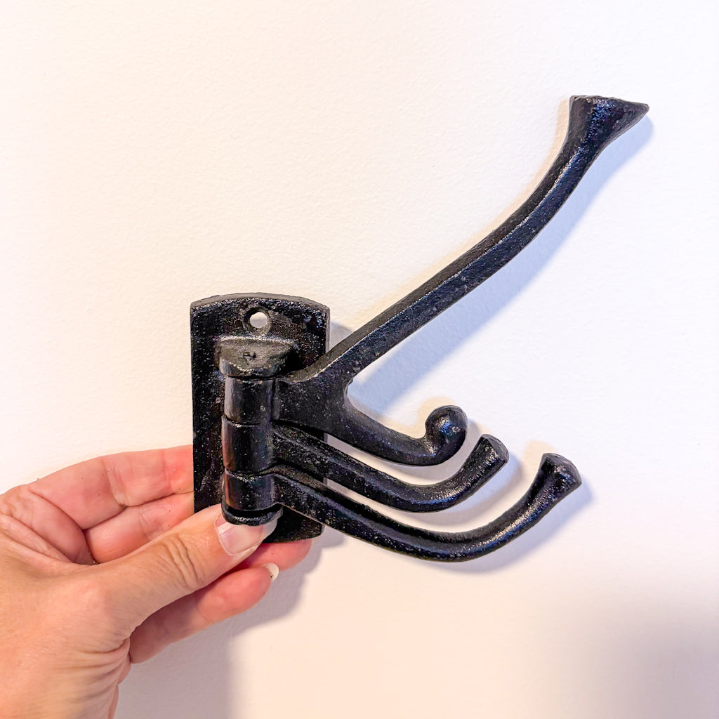 Cast iron vintage wall hanging multiple hook