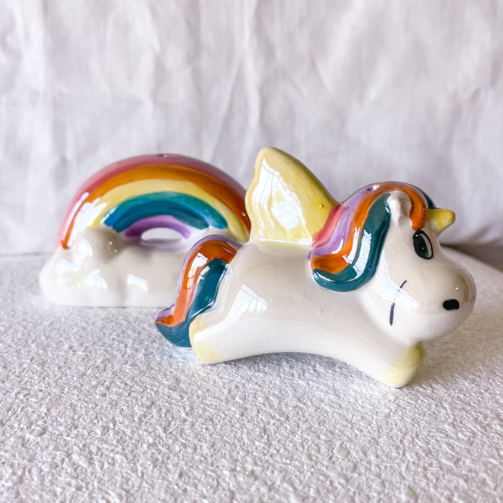 Unicorn rainbow good vibes salt n pepper set