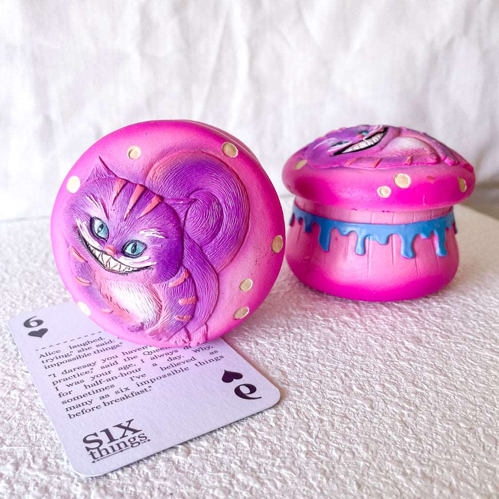 Cheshire cat toadstool stash box