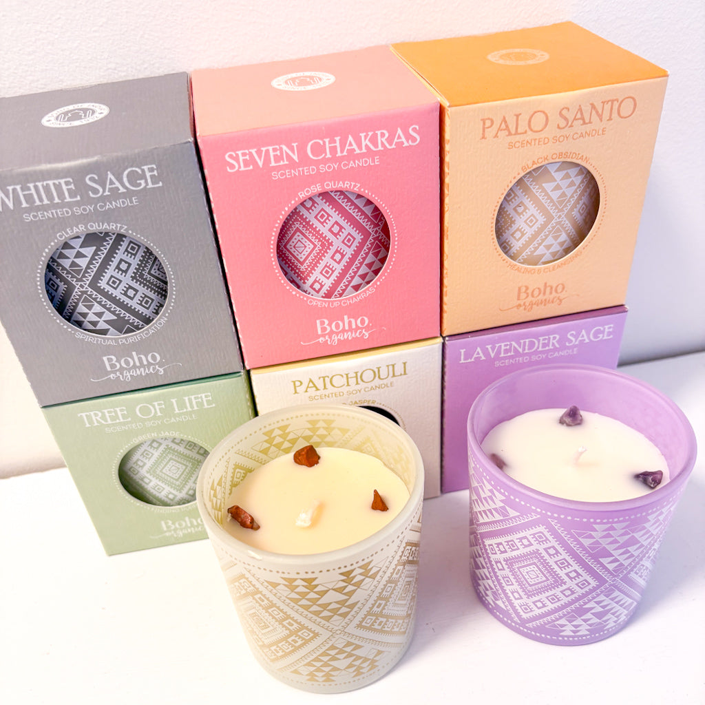 Organic soy candle with crystal