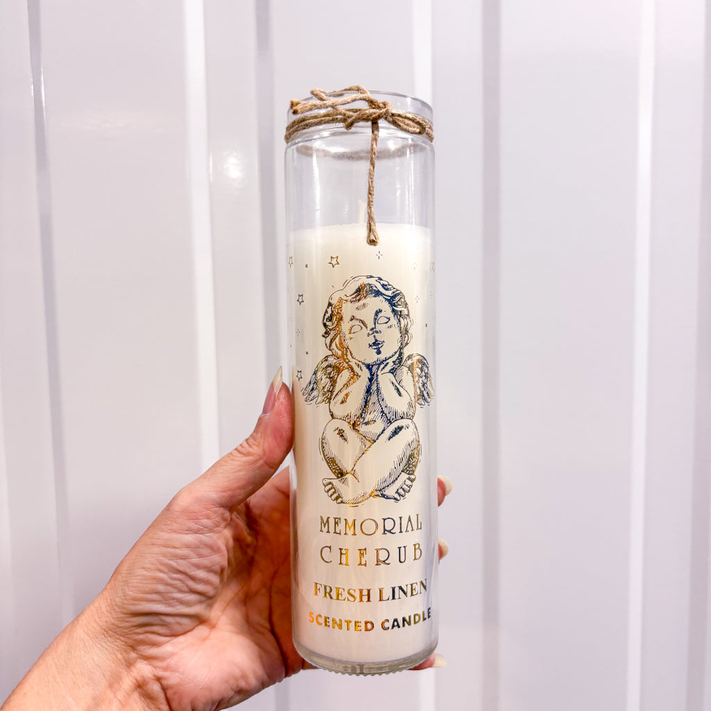 Memorial angel prayer candle