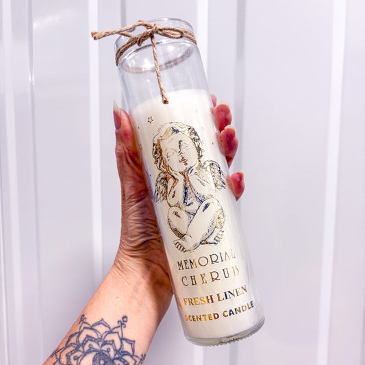 Memorial angel prayer candle