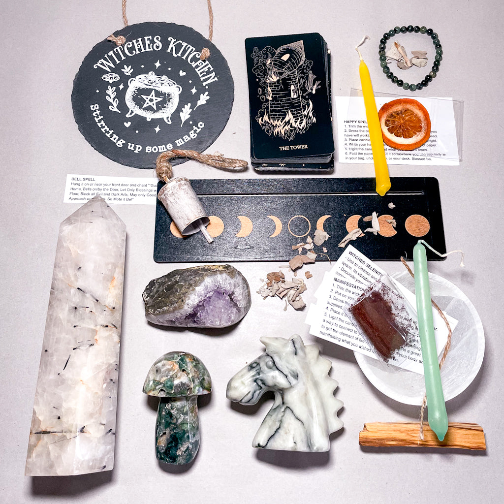 Witchy Crystal full moon countdown / advent calendar gift box