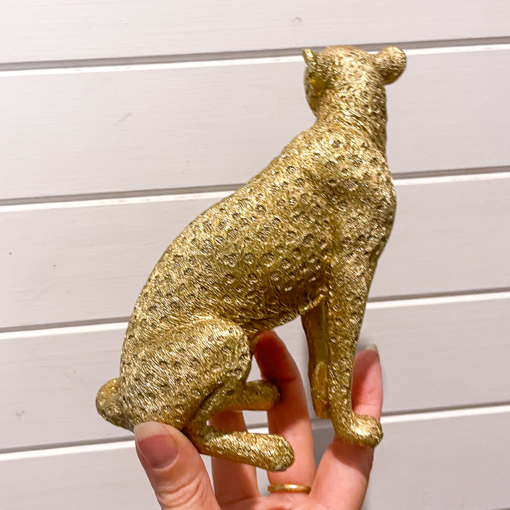 Gold leopard statue