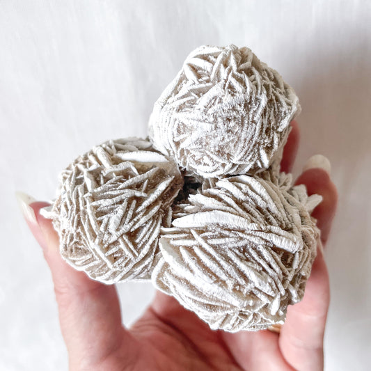 Selenite desert rose crystal cluster