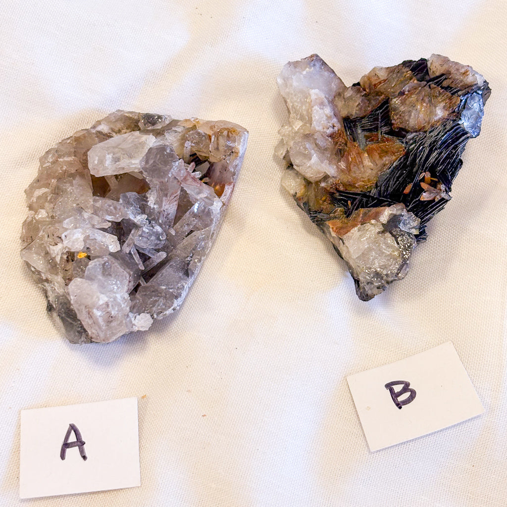 Grounding Quartz Specularite crystal cluster