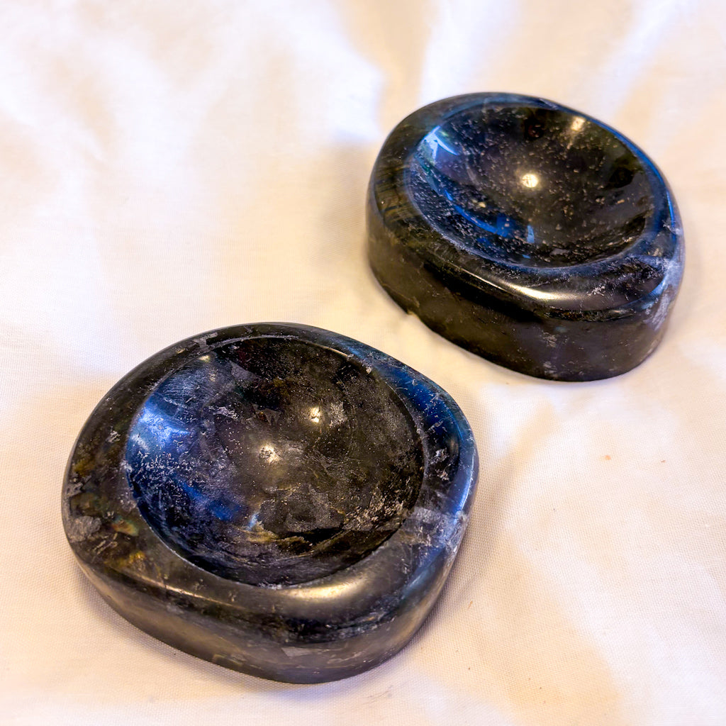 Labradorite crystal carved bowl