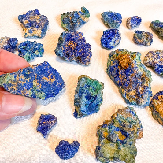 Azurite and Malachite raw crystal