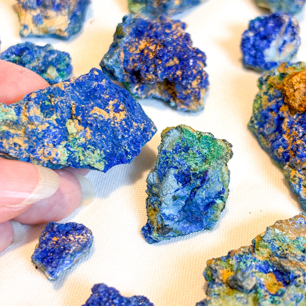 Azurite and Malachite raw crystal
