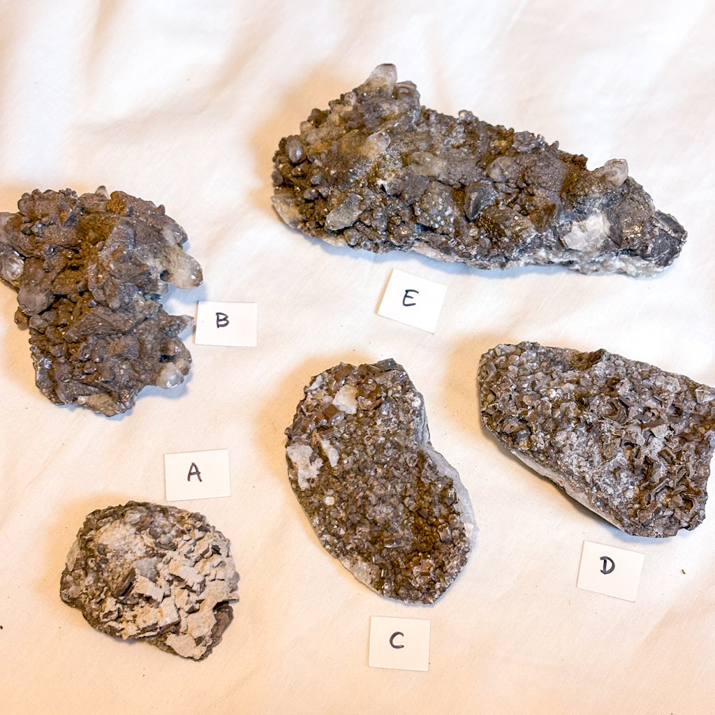 Brown chocolate calcite crystal cluster