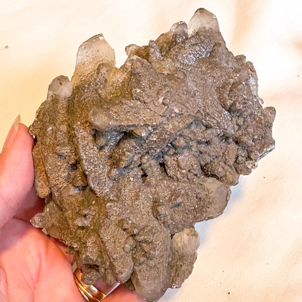 Brown chocolate calcite crystal cluster