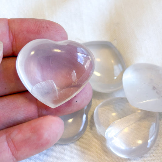 Moon Quartz / Girasol crystal polished heart