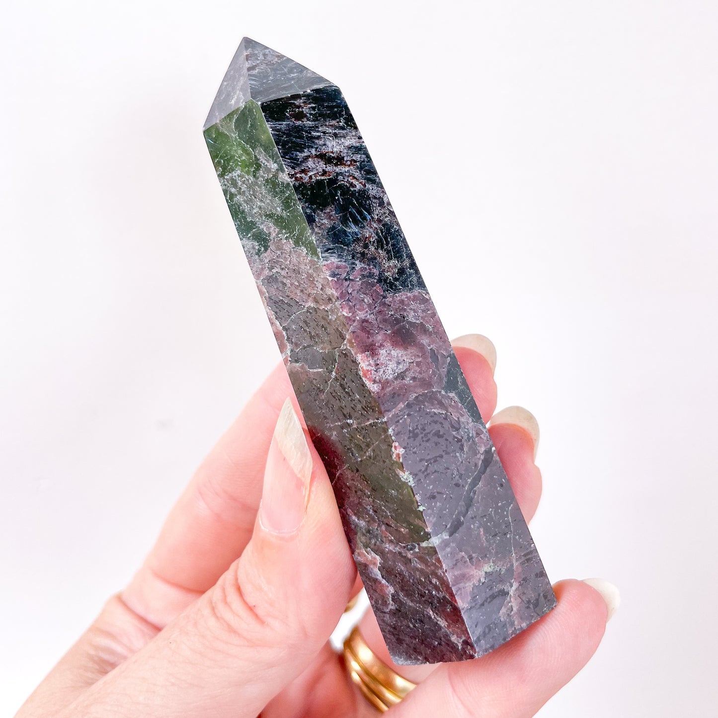 Garnet crystal point tower