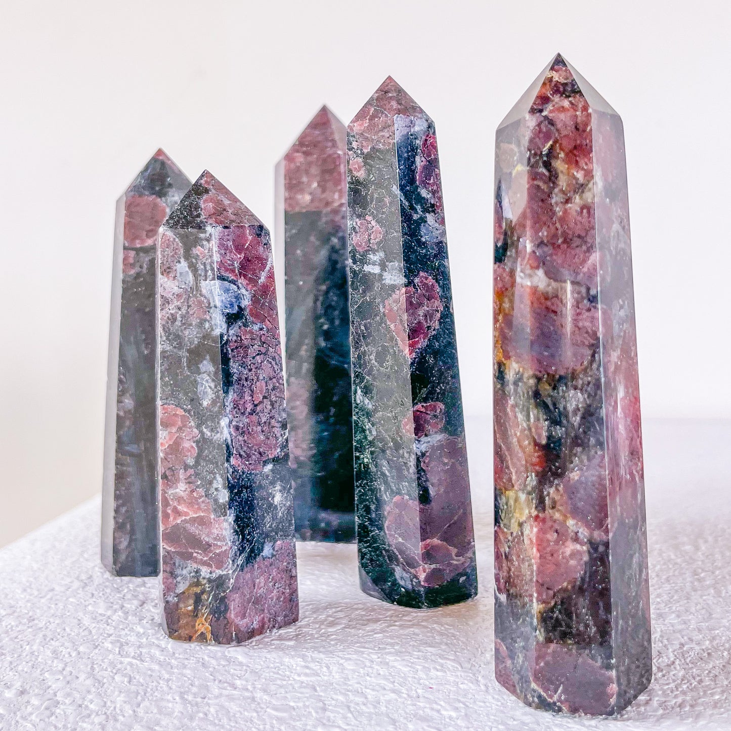 Garnet crystal point tower