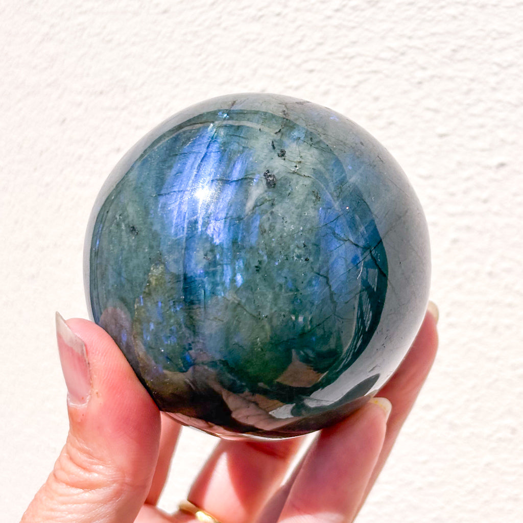 Labradorite crystal sphere