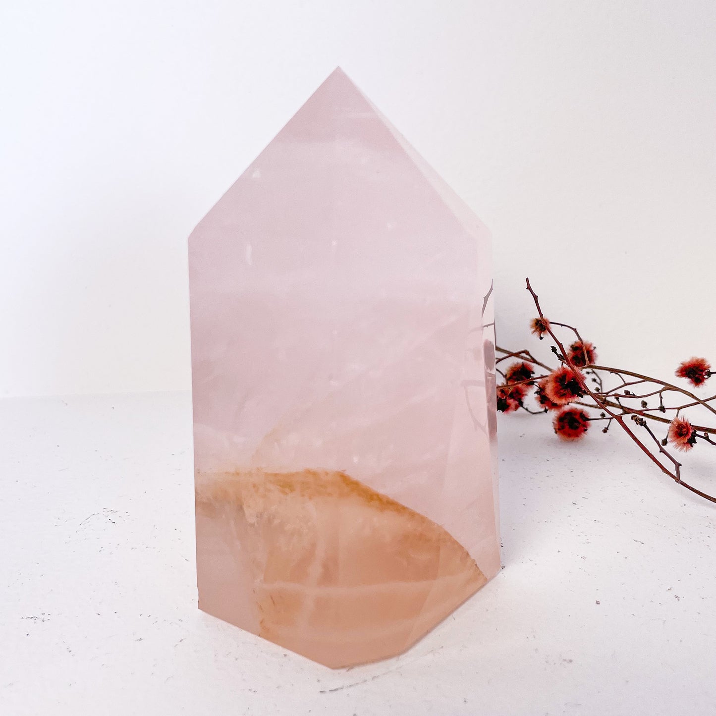 Rose Quartz crystal L tower 730g