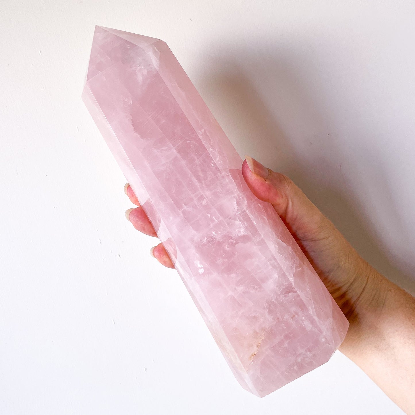 High quality Rose Quartz crystal XXL tower 21cm