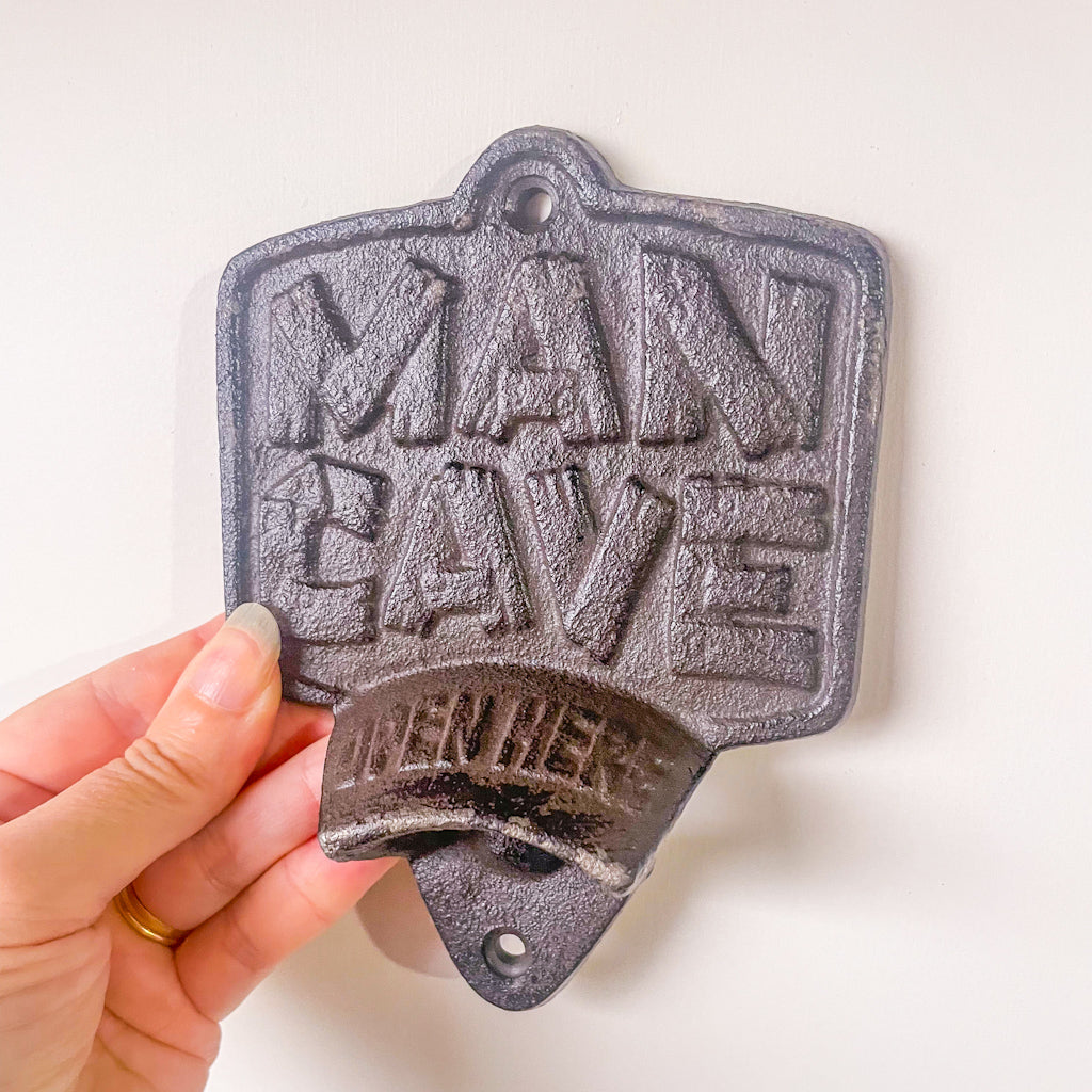 Man cave vintage cast iron bottle opener / wall hook