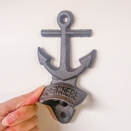 Pirate ship anchor vintage cast iron bottle opener / wall hook
