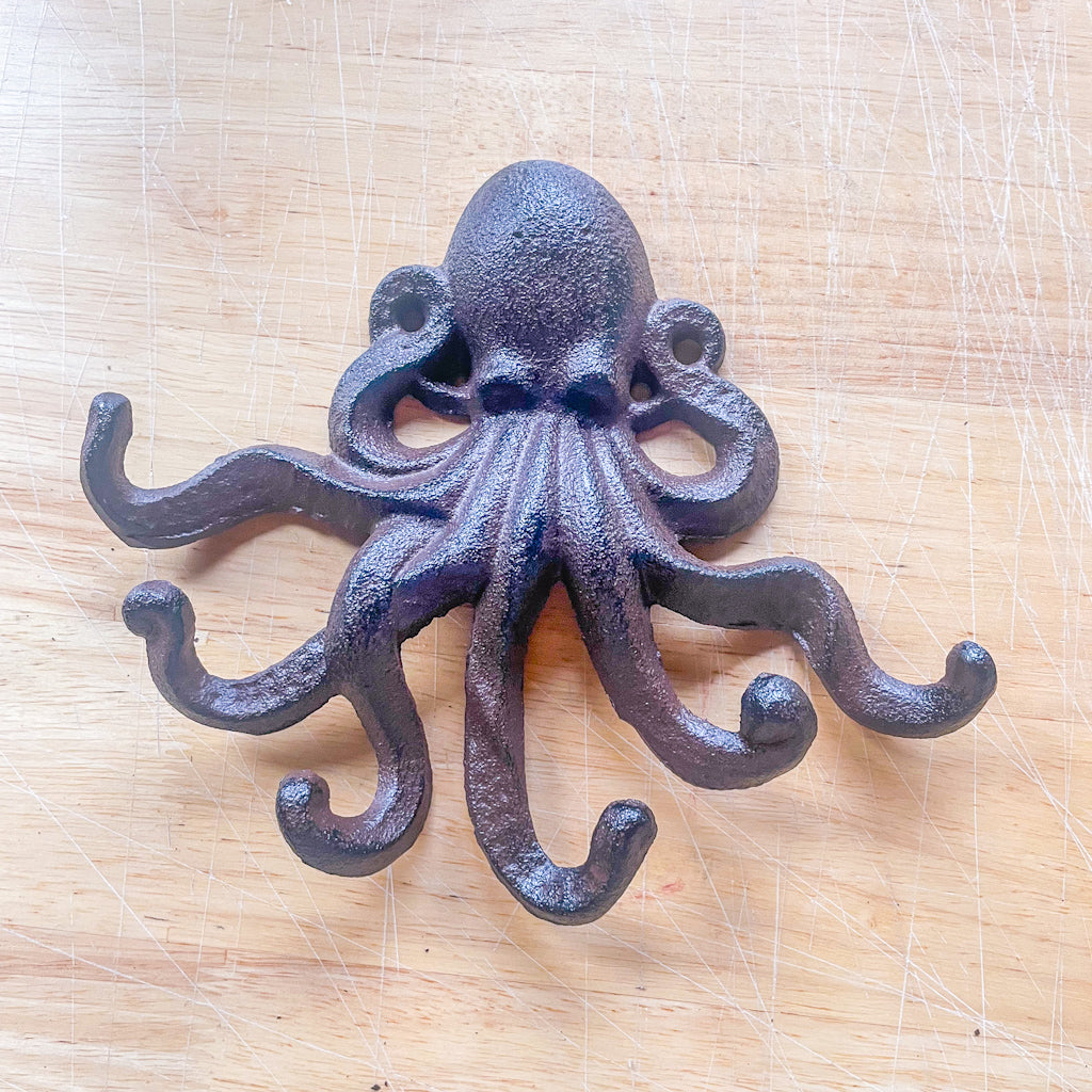 Cast iron octopus wall hook